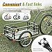 Kojem Foldable Bike Cargo Trailer, Heavy-Duty Storage Bicycle Trailer 88lbs Capacity, 16IN Wheel Bike Wagon Cart, with Universal Hitch and Foldable Frame, Fit for Pet, Shopping, Park Picnics
