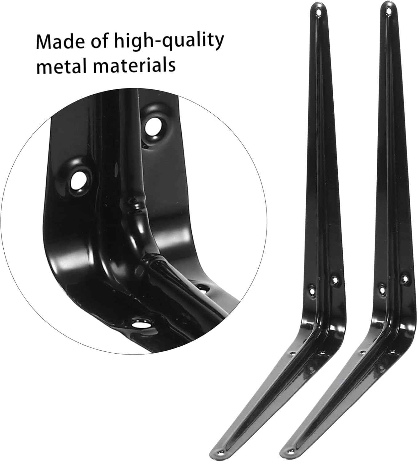 DOITOOL 10pcs DIY Space-Saving Metal Painted Thickened Triangle Bracket for Wall Shelf Brackets