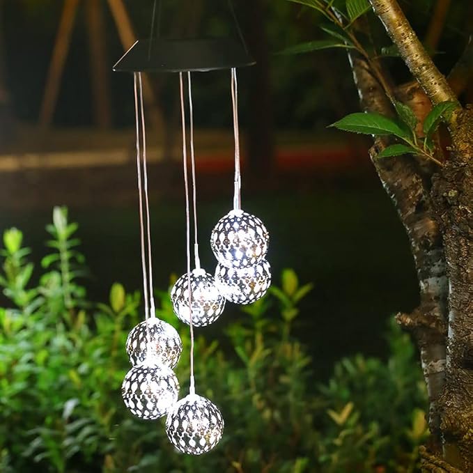 Solar Metal Orb Wind Chime Mobile, 2025 New Wind Chimes