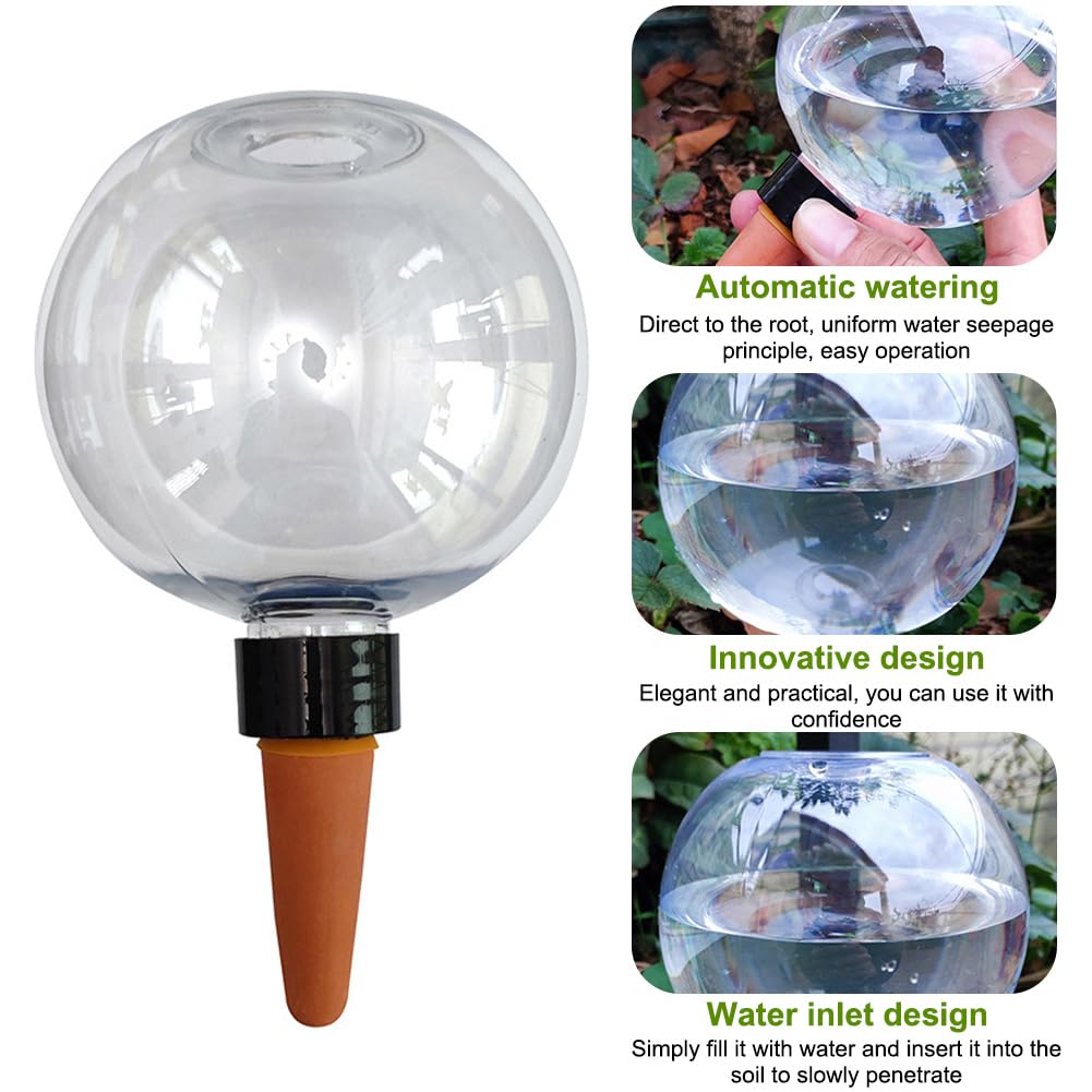 Lot de 4 boules d'eau pour plantes - Arrosage automatique des plantes - Distributeur d'eau pour l'arrosage automatique des chambres, balcons et plantes de jardin - Transparent