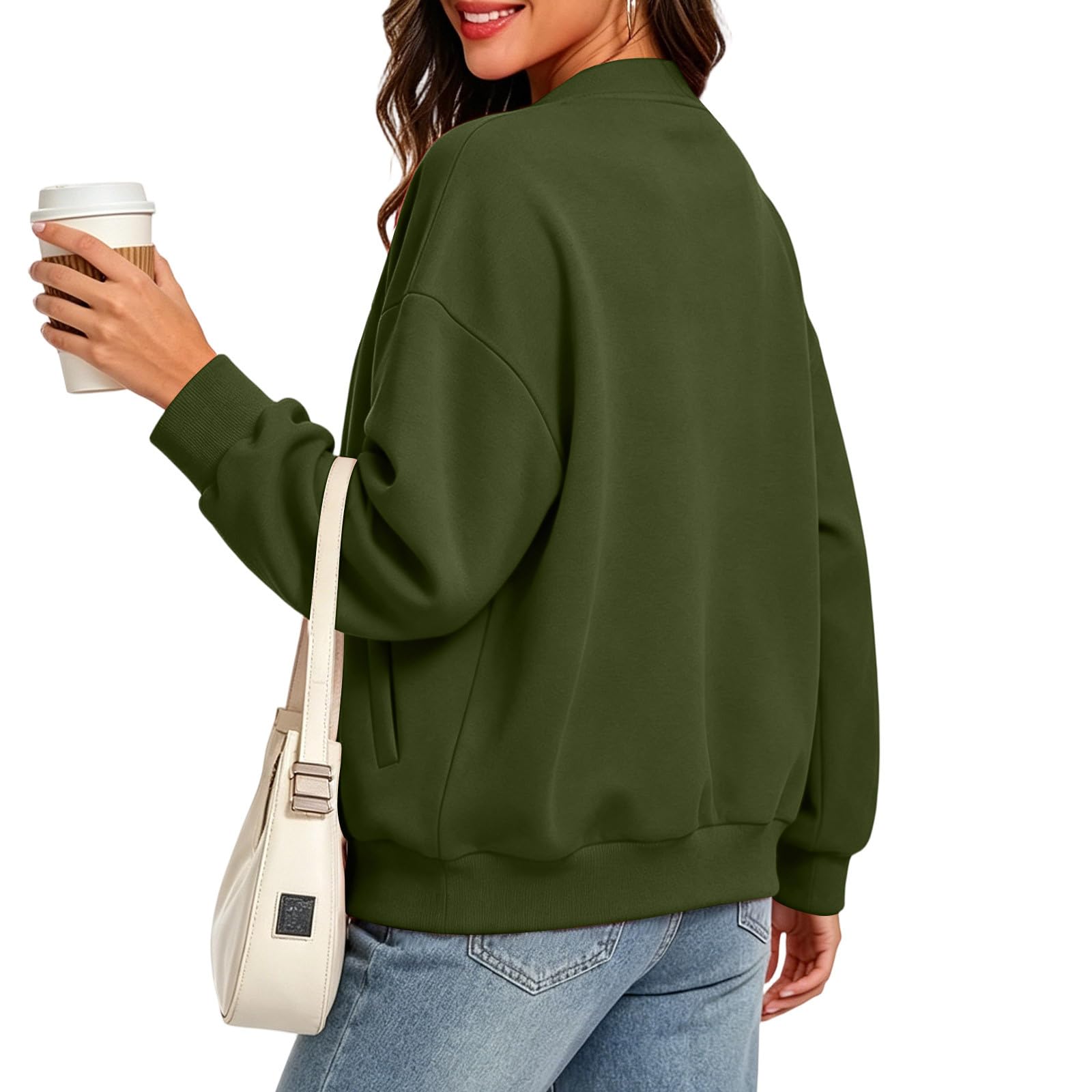 Cardigan Donna Elegante Con Tasche Maniche Lunghe Stile Casual Tinta Unita