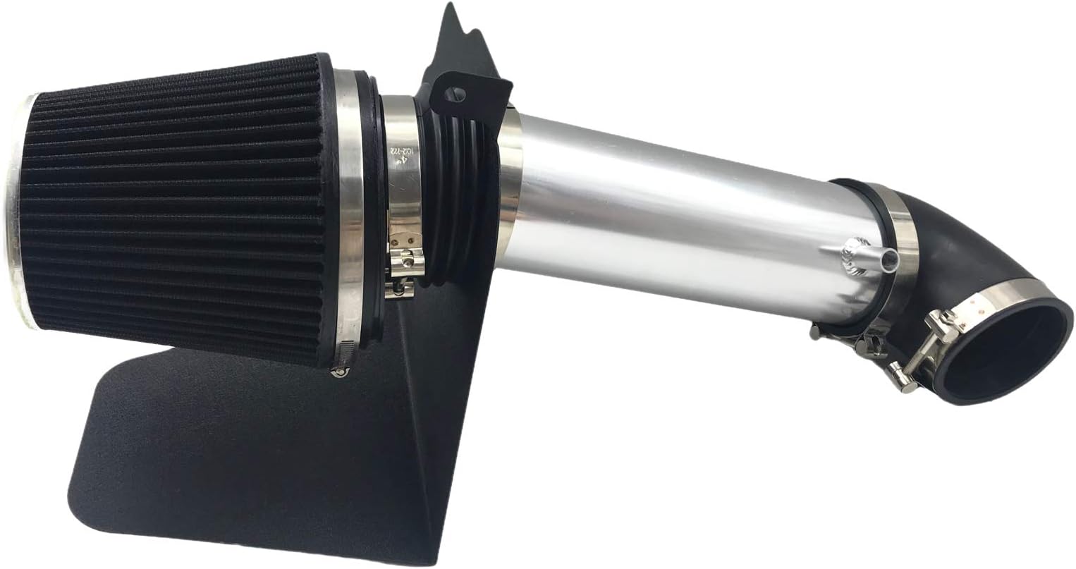 MOOSUNIntake Pipe Perfit Formance Cold Air Intake Kit with Filter 2005-2010 Fit for Dodge/Chrysler (Challenger, Charger, 300) 5.7L 6.1L V8 (Silver Tube & Black Filter)