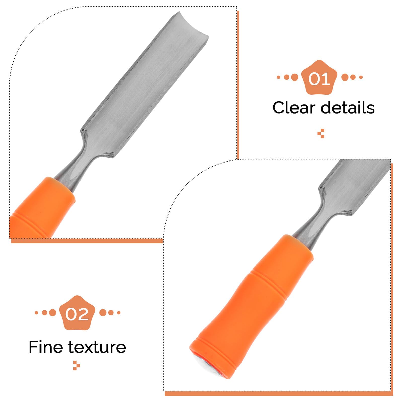 Ensemble de 4 Ciseaux à Sculpter le Bois en Acier, Spatule Plate