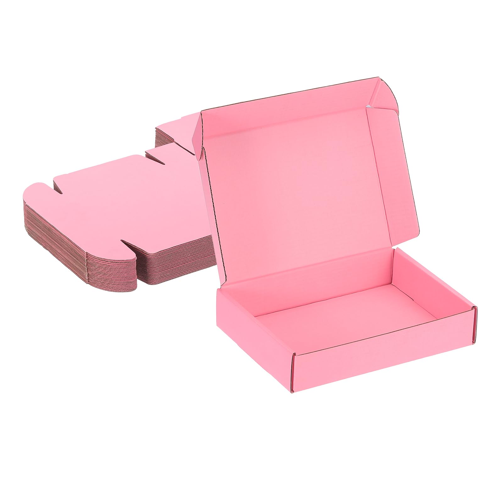 PATIKIL 8x6x2 Inch Small Shipping Box Set - 25 Pcs Corrugated Cardboard for Packing, Mailing, Moving and Small Business - Pink
