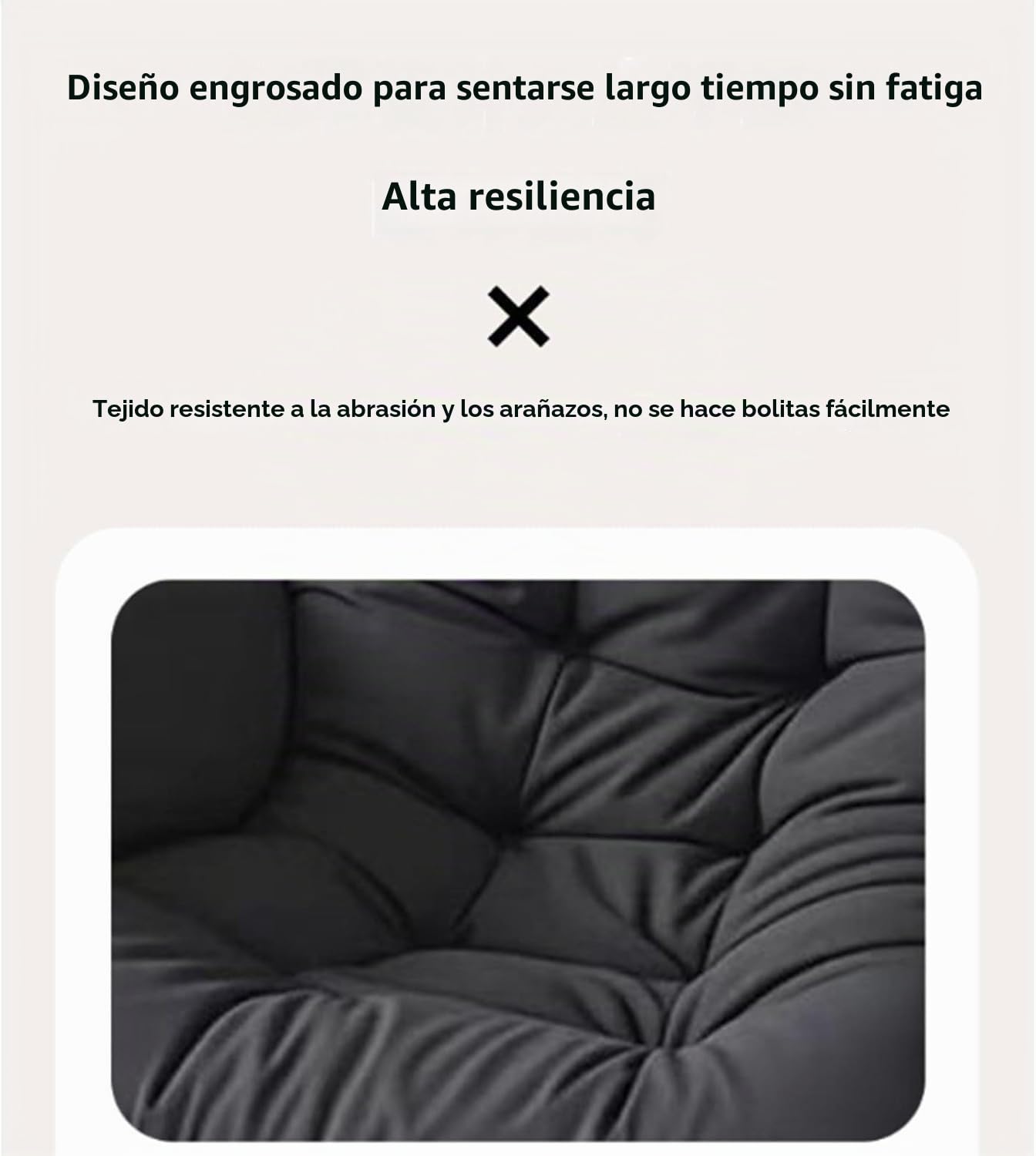 Cojín para Silla Colgante Huevo Cojín de Repuesto Grueso de 10cm para Hamaca Silla Colgante y Mecedora Suave y Transpirable Cojín Ergonómico en Forma de Pera 120x60cm(White)