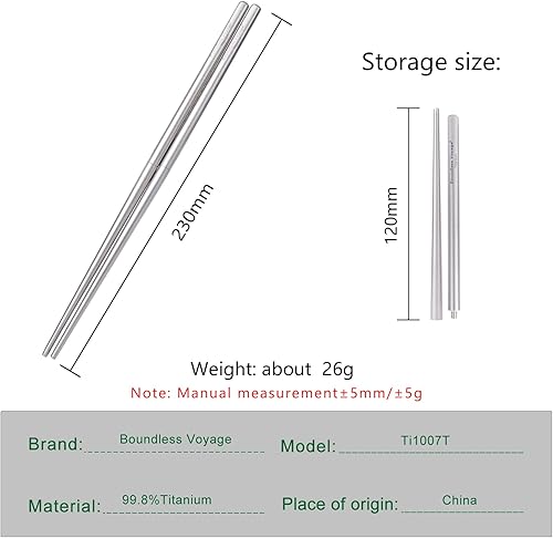 Miniatura 3 de Boundless Voyage Juego de cubiertos de titanio, portátil, plegable, ultraligero, cuchara, tenedor, cuchillo, palillos, cubiertos para uso doméstico,