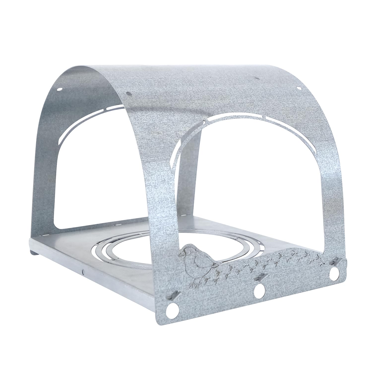 bellissa Vogelhaus SPATZI Vogelfutterhaus aus Metall Silber