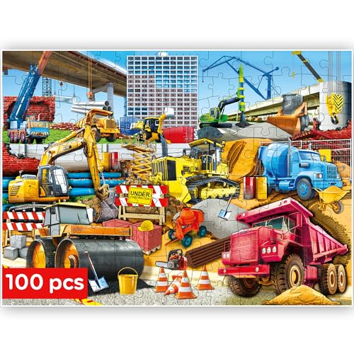 QUOKKA Puzzle 100 Teile Kinder - Solo Puzzle ab 4 5 6 Jahre Für Mädchen und Jungen - Spielzeug zum Lernen von Autos - Spiele Geschenk für Mädchen und Jungen 7 8 9