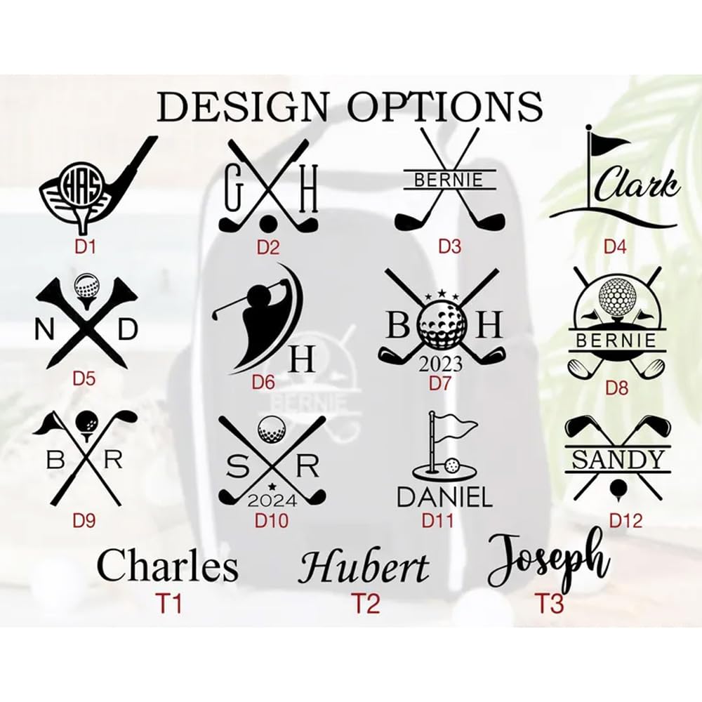 Personalisierte Golf-Schuhtasche mit Namen Bestickt und Fächern für Golfbälle und Tees - Individuelle Golf Schuhtasche mit Reißverschluss für Herren und Damen - Golf Aufbewahrungstasche mit Logo