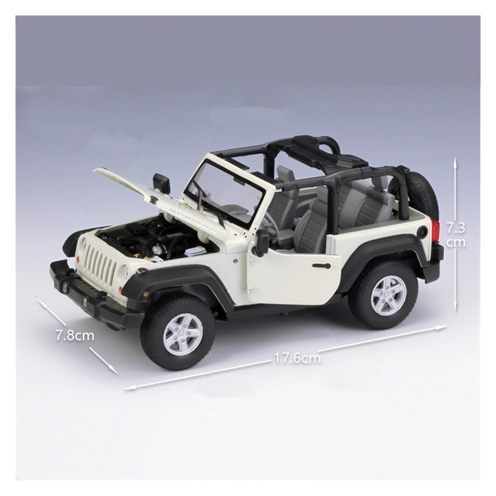 Model samochodu terenowego ze stopu odlewanego ciśnieniowo i metalowa zabawka dla Wrangler Rubicon Del, w skali 1:24 (Red 1, bez pudełka)
