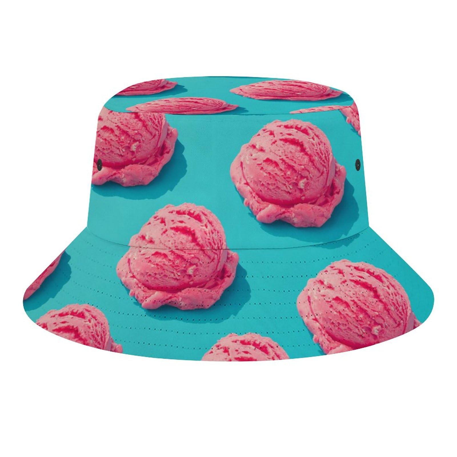 Lurnise Men‘S Sun Hats Ice Cream Pattern Women's Bucket Hats Fisherman Hat Outdoor Cap