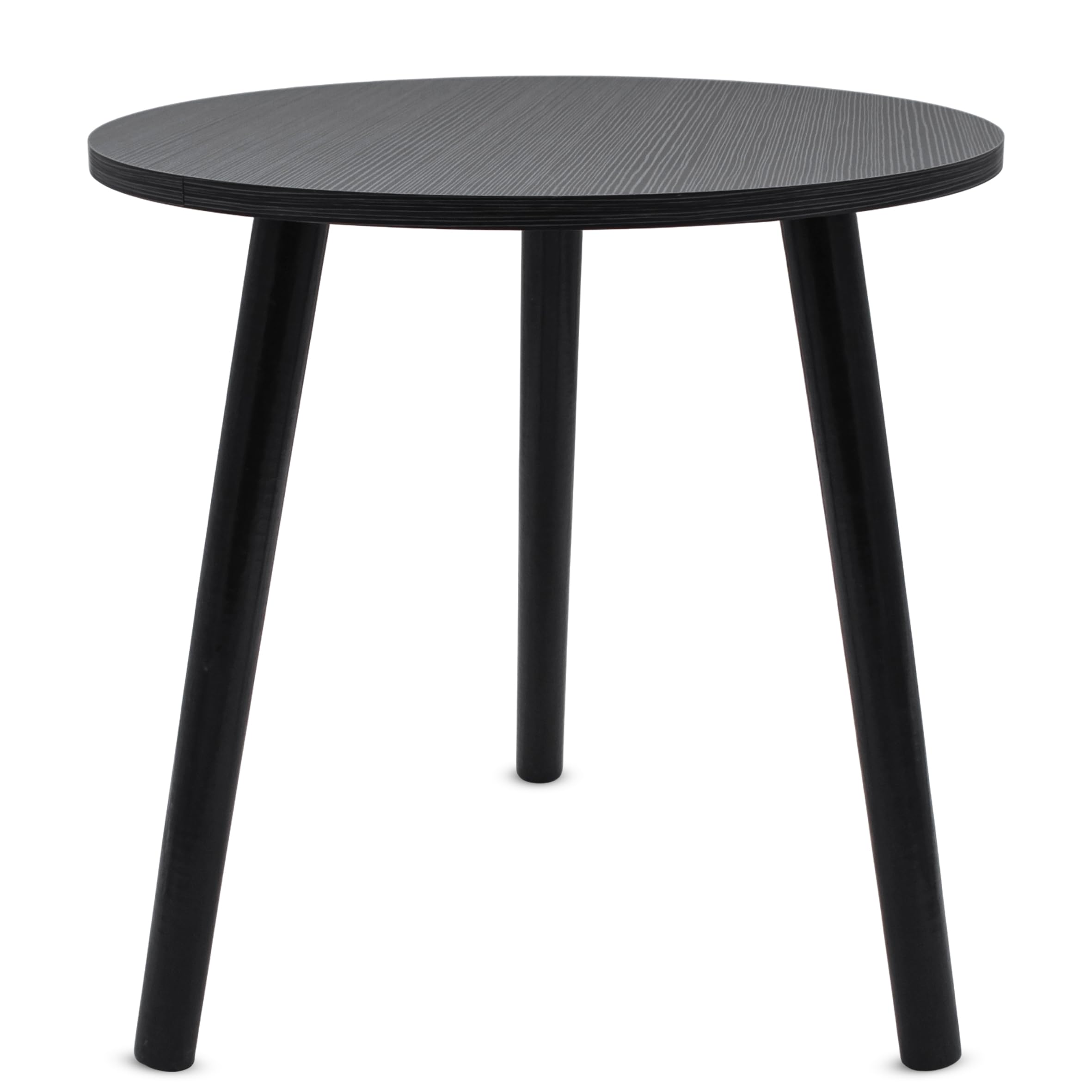Spetebo Beistelltisch Holz Rund Schwarz 3 Beine