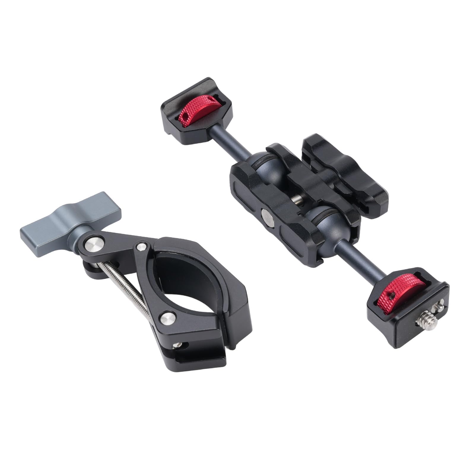 Supporto per Fotocamera a Morsetto, Morsa in Lega di Alluminio | Vite da 1/4 di pollice, gamma di serraggio da 55 mm, testa a sfera rotante, supporto per maniglia della bicicletta, per