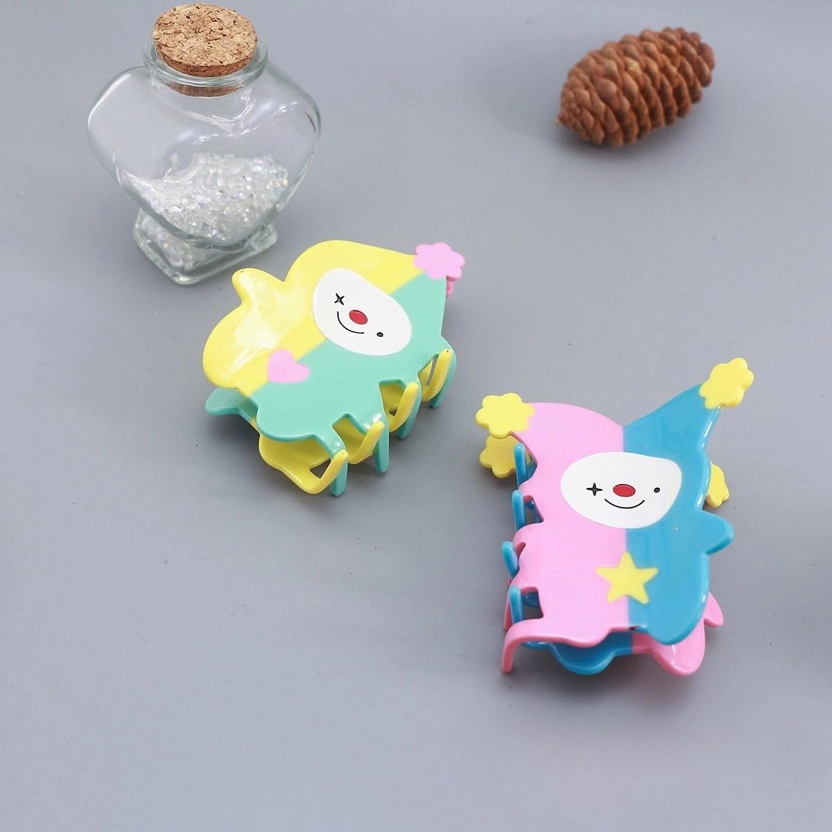 Funny Joker Hair Clip,Acetate Hair Clip,Big Claw Clip for Women,Novelty Hair Claw Clip,Yellow Star - Image 6