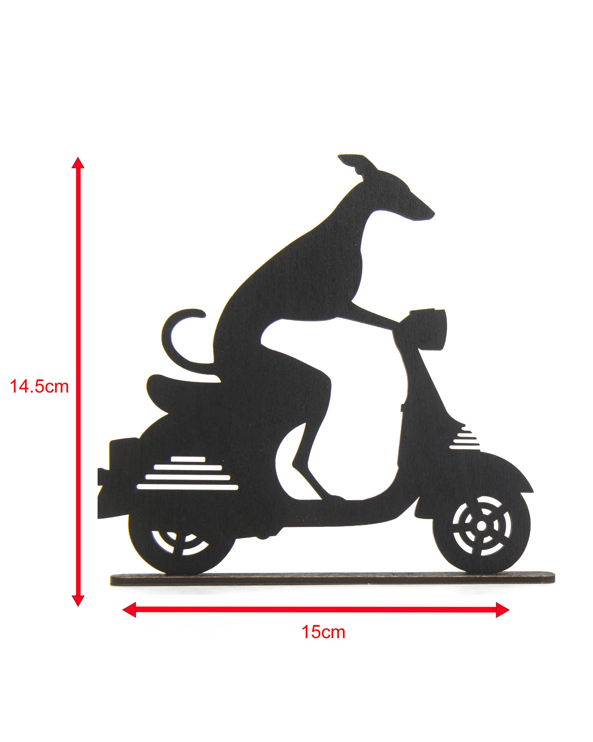 Whippet/Greyhound Silhouette Ornaments, various designs including Whippet on a motorbike - Image 2