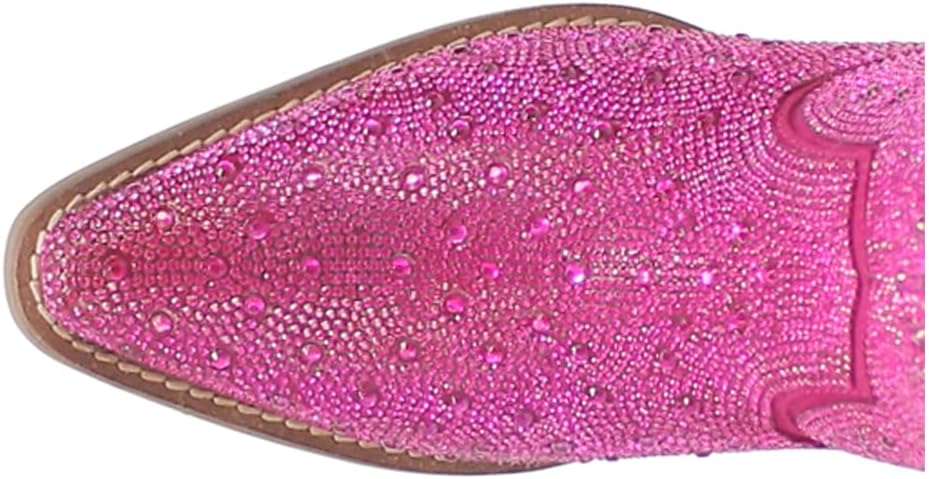 Dingo Womens Silver Dollar Rhinestone Round Toe Pull On Casual Boots Mid... - Picture 19 of 20