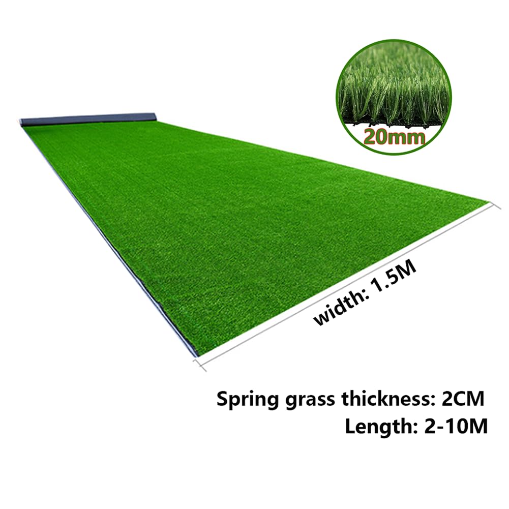 Tappeto di Erba Artificiale Alto 20 mm, Simulazione di Prato per Esterni, Balcone, Cortile, Decorazione in plastica Verde, Tappeto di Erba Sintetica (Dimensioni: 1,5x1 m)