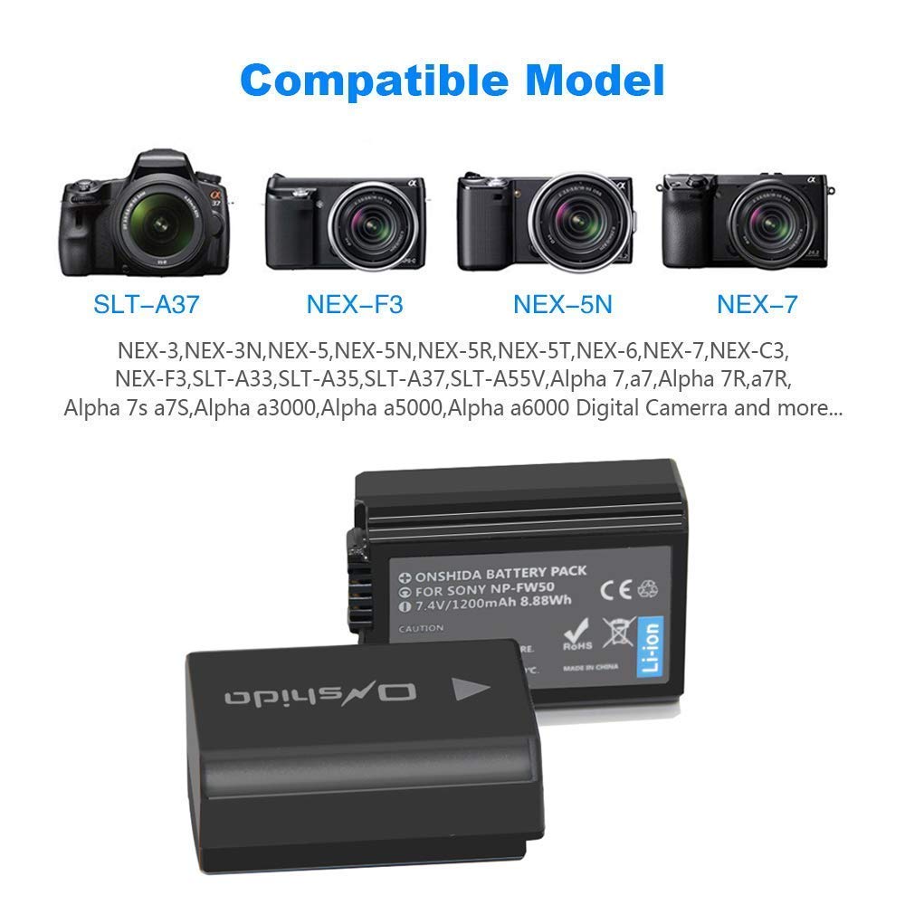 Np Fw50 Camera Battery Charger Set For Sony A6000 A6500