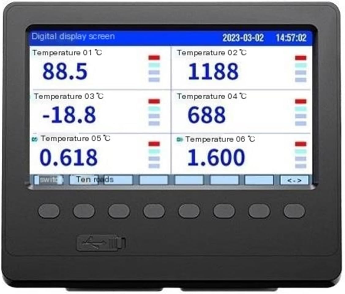 Paperless Recorder Current Pressure Humidity Temperature Inspector Curve Temperature Rise Tester(6 Channels)