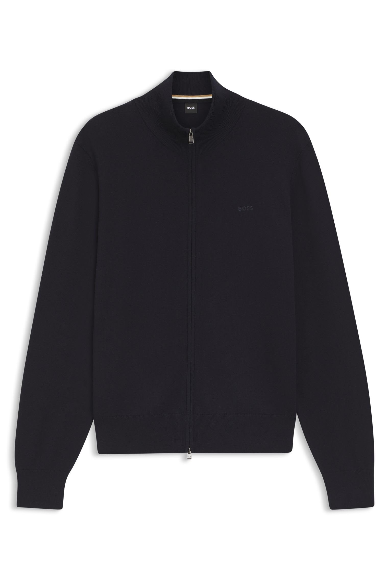 BOSS Herren Upalano-L Strick-Cardigan aus Baumwolle mit Logo-Stickerei