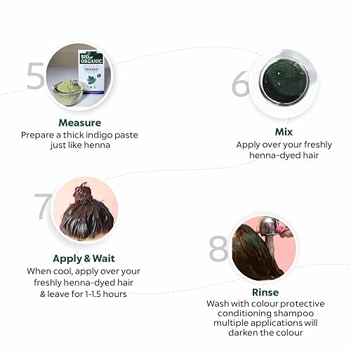 Miniatura 5 de Indus Valley Bio Organic - Tinte en polvo índigo 100% puro para teñir el cabello natural  Polvo índigo orgánico sin conservantes ni tintes  Protege