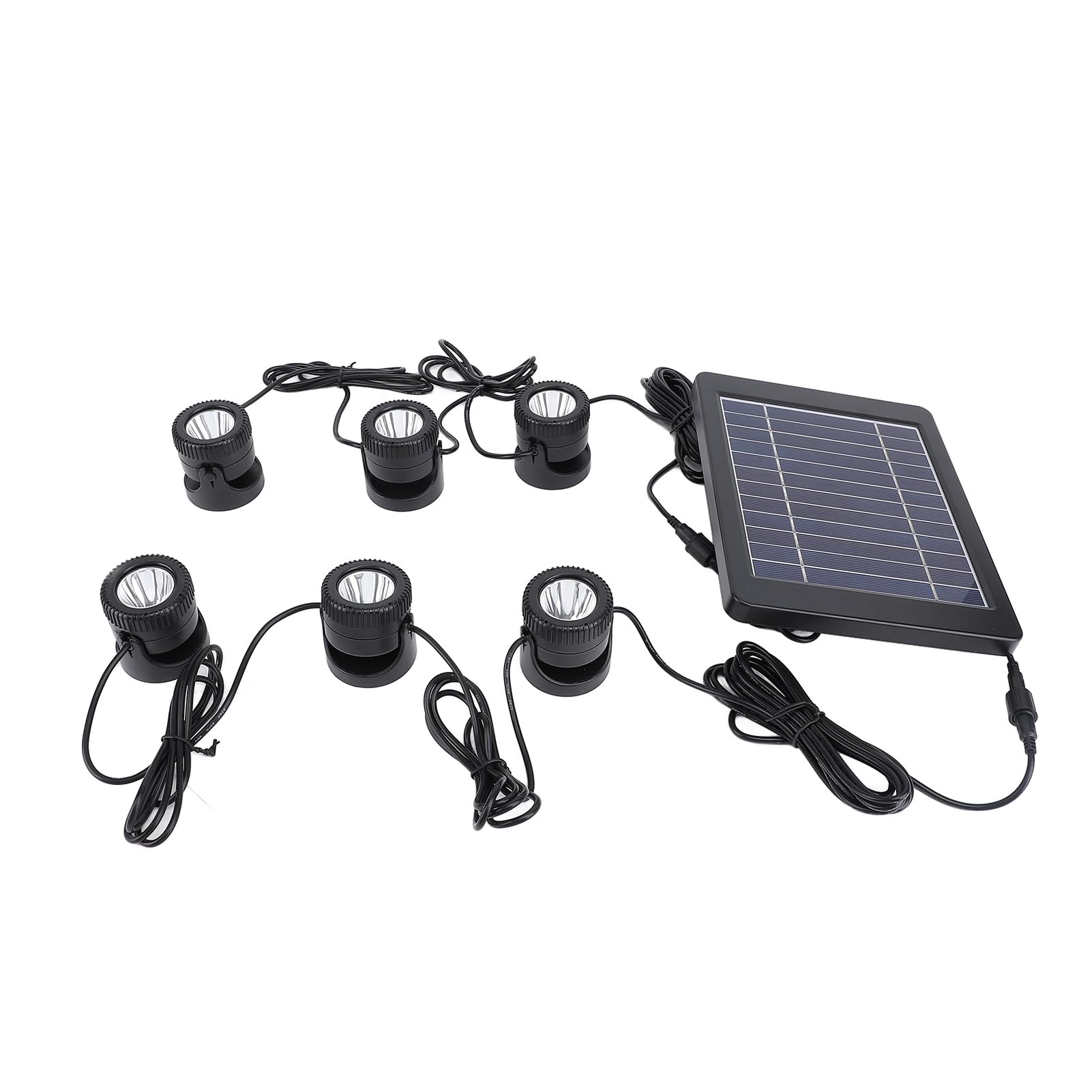 FTVOGUE Faretti Solari per Laghetto 6 in 1 Faretti Subacquei Impermeabili IP68 con LED Bianco Caldo 3000K per Piscina da Giardino con Acquario