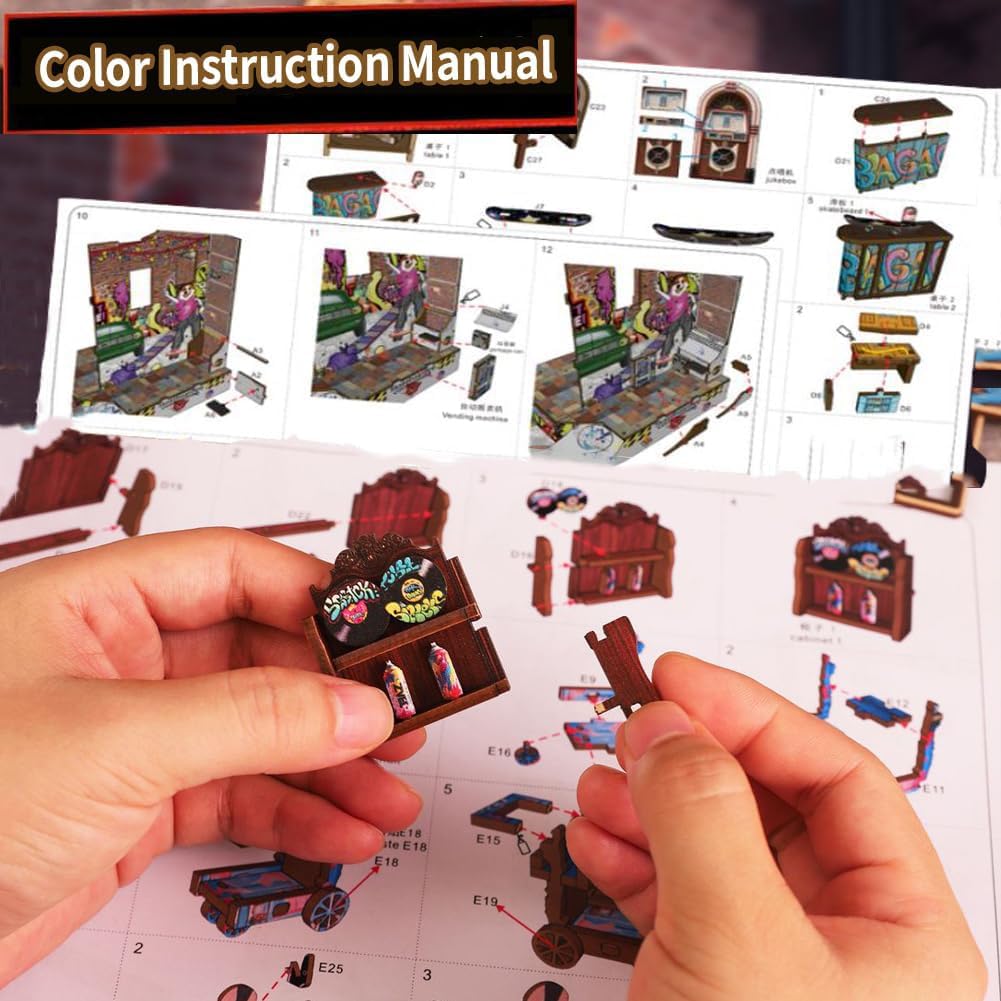 Kit fai da te per angolo del libro, decorazione fai da te per casa delle bambole Booknook, libreria, puzzle in legno 3D con luce LED, kit in miniatura a mano per adulti regalo di compleanno