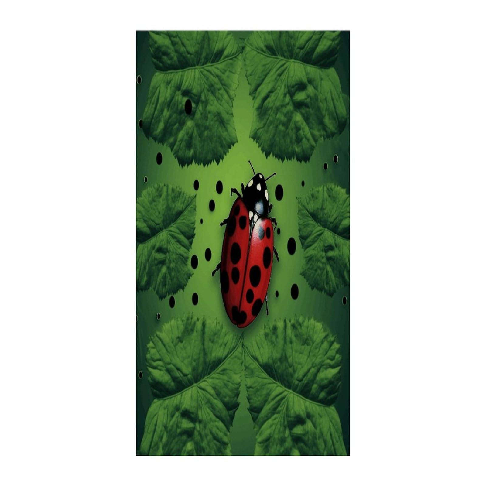 Fekiloot Style Green Leaf Ladybug Door Curtain Room Divider Curtains