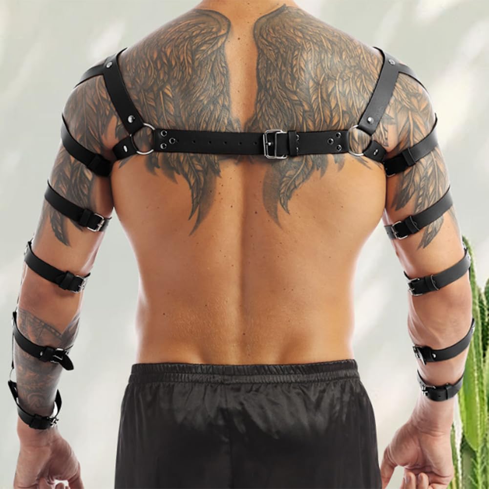 Hombre Arnés de Pecho Disfraz Punk Gótico Atractivo Chest Muscle Harness Clubwear