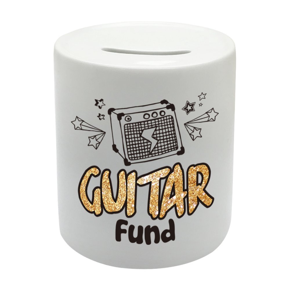 Coralgraph Inc White Bs050 Guitar Fund Novelty Gift Printed Ceramic Piggy Bank Money Saving Box