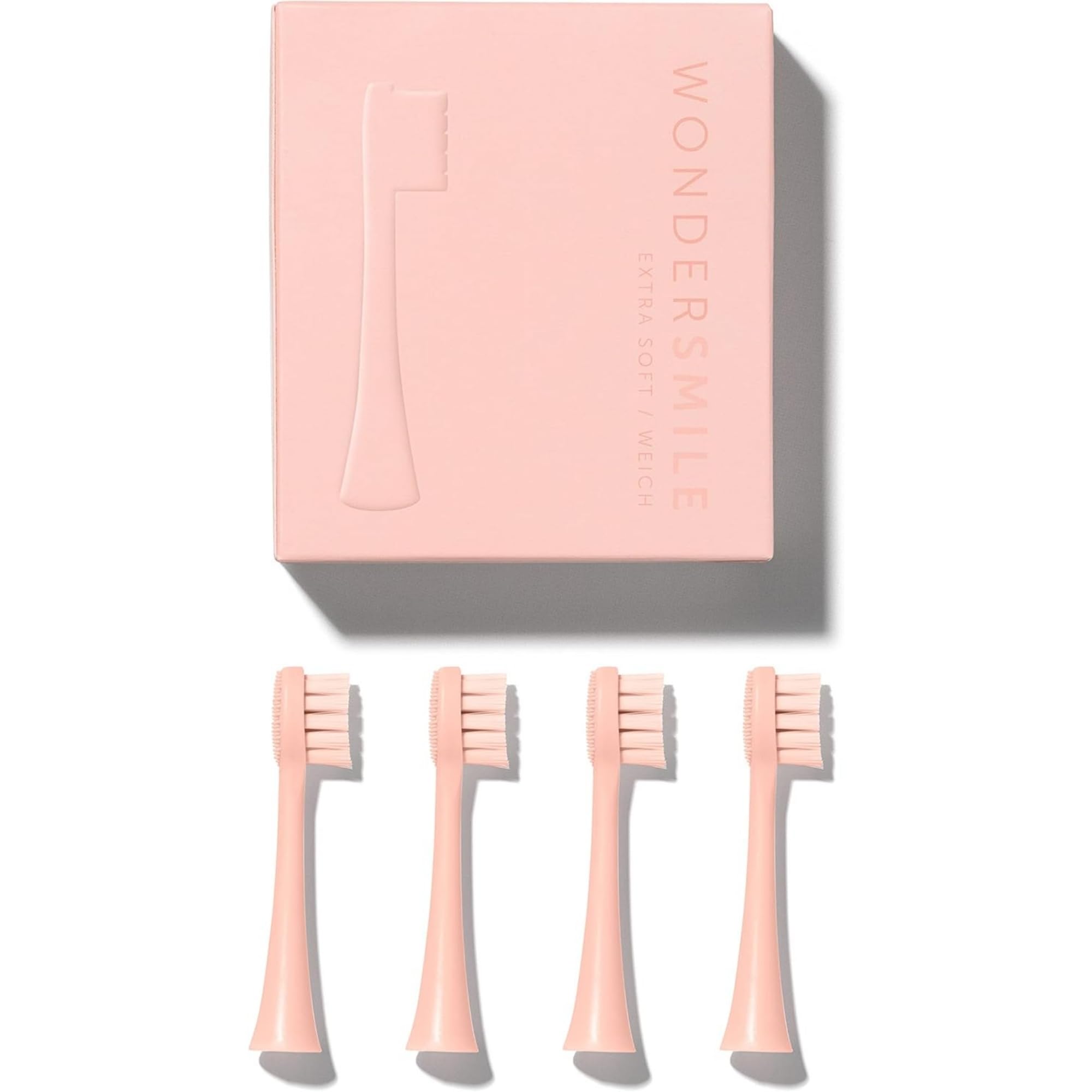Wondersmile Ersatzbürsten Schallzahnbürste (Soft, Atomic Rose, 4er Pack) - Bürstenköpfe für Wondersmile Schallzahnbürste