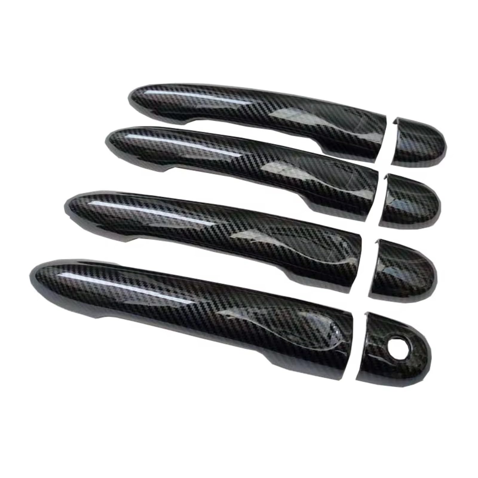 KANGBOZ Door Handle Cover Compatible with Mercedes for Smart for Forfour 453 Chrome Door Handle Cover Trim Car Accessorios Abs Colors Carbon Fiber(TQ)