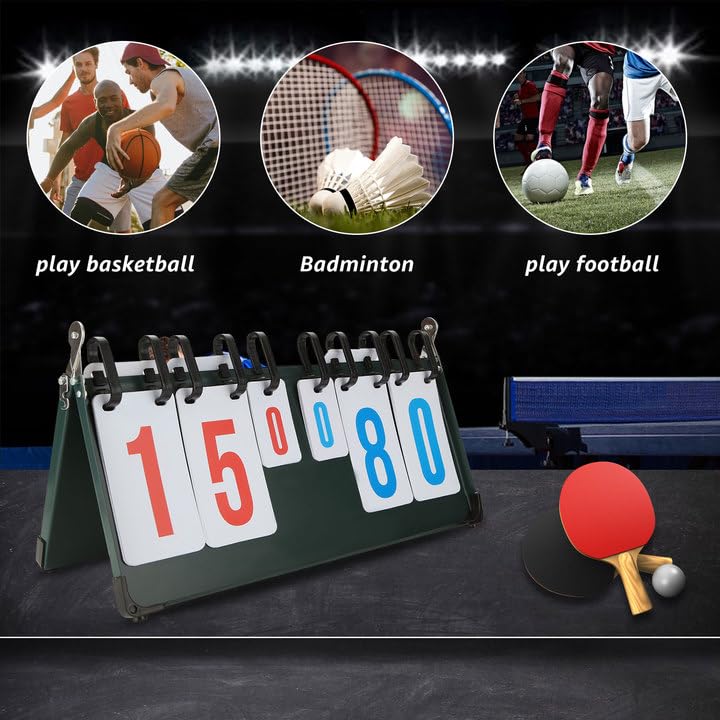 Tableau De Score Portable 4 Chiffres - Pour Tennis De Table, Badminton, Basketball, Compétitions Sportives