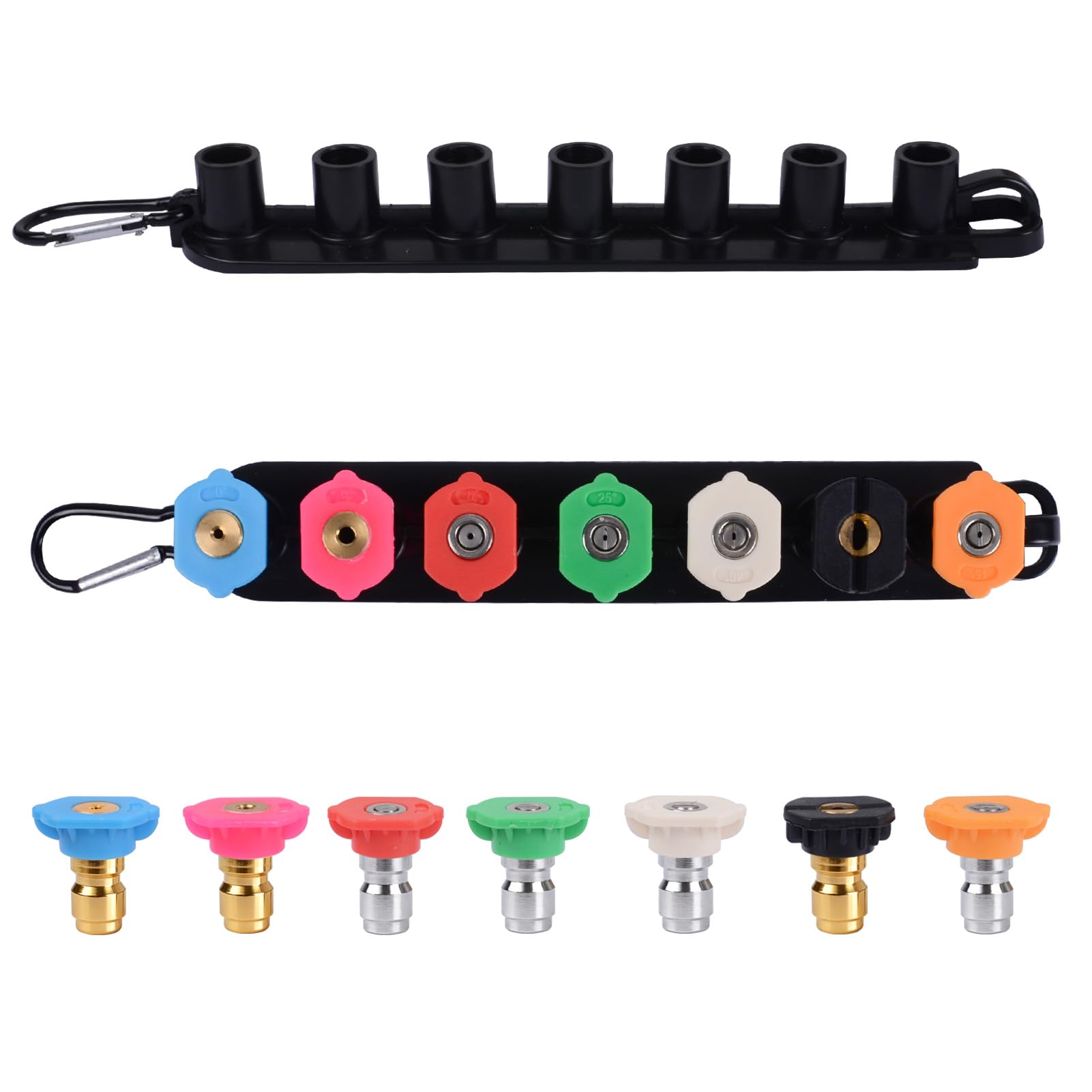 Pressure Washer Tips, Set of 7 Pressure Washer Nozzle Tips with Nozzle Holder, 1/4 Inch Quick Connect Power Washer Tips, 4000 PSI, Multiple Degrees Rinse Kit, Pressure Washer Accessories-image-37