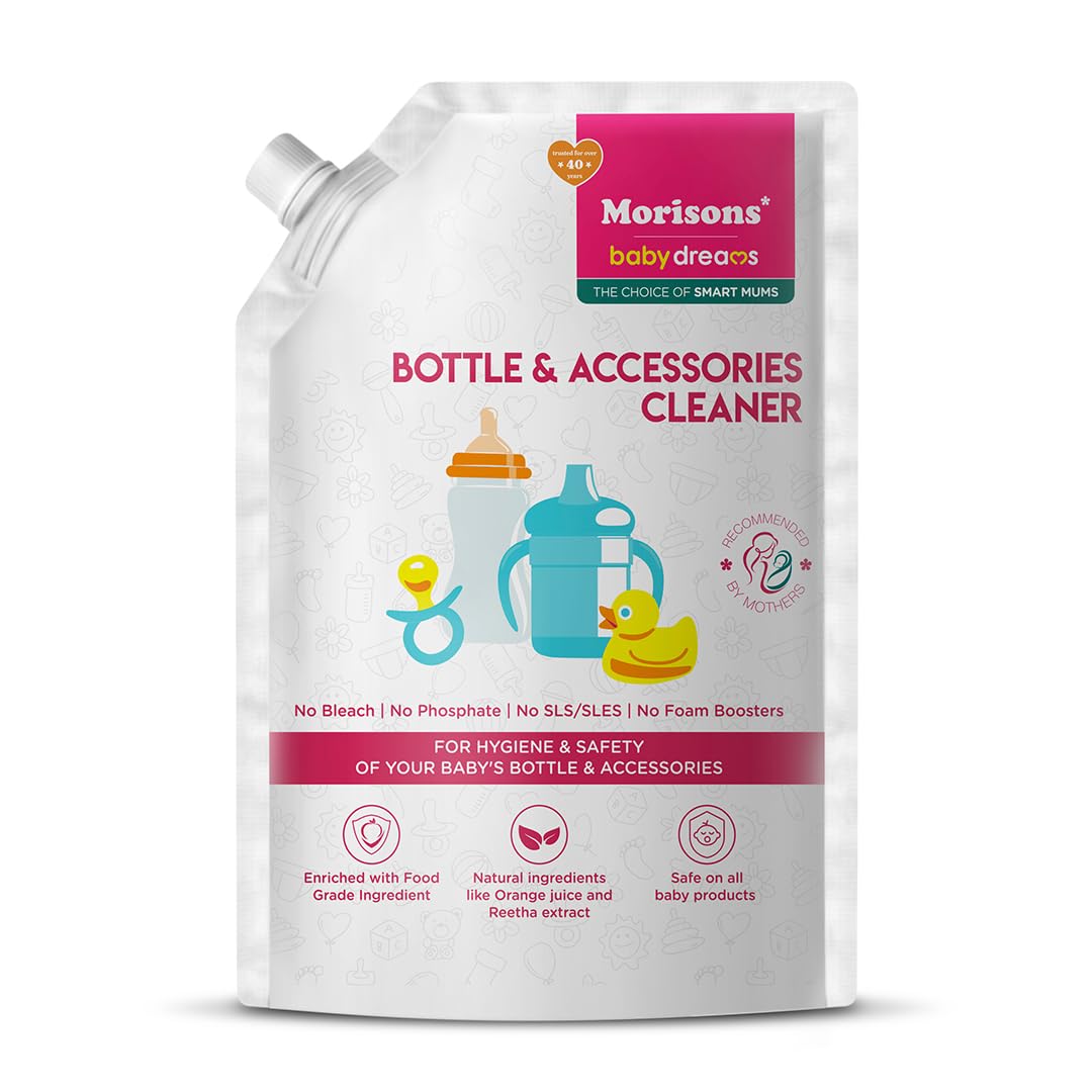 Morisons Baby Dreams Bottle & Accessories Cleaner - Refill Pack 500ml | Removes milk odour & stains effectively | Anti-bacterial | Made with Food Grade Ingredients I Contains-image-44