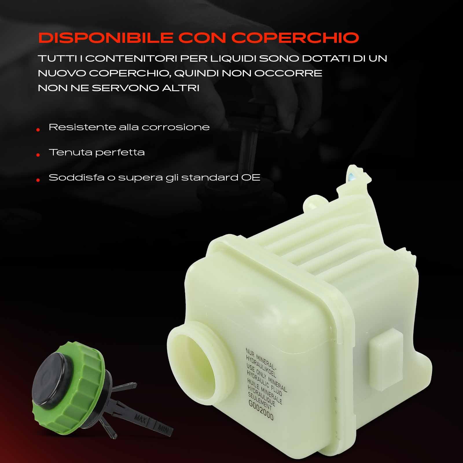 Frankberg Serbatoio di compensazione Olio idraulico Servosterzo Asse Anteriore Compatibile con T.o.u.a.r.e.g 7P5 7P6 Q7 Van 4LB T.o.u.a.r.e.g 7L6 7L7 7LA Replace# 7L6422371E