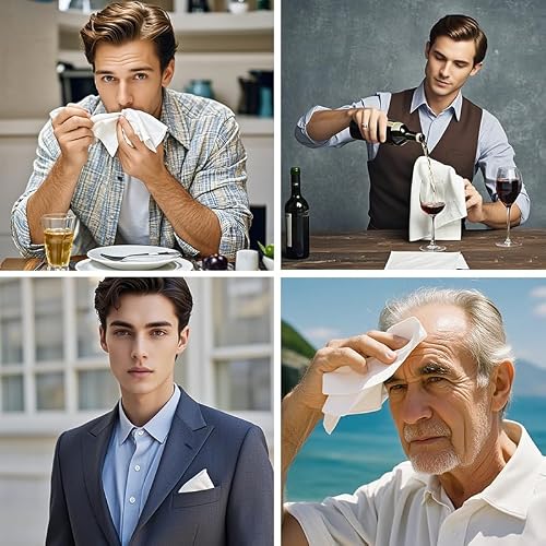 ARKBAODAN 12PCS Handkerchiefs for men 100% Soft Cotton White Hankie handkerchief bulk