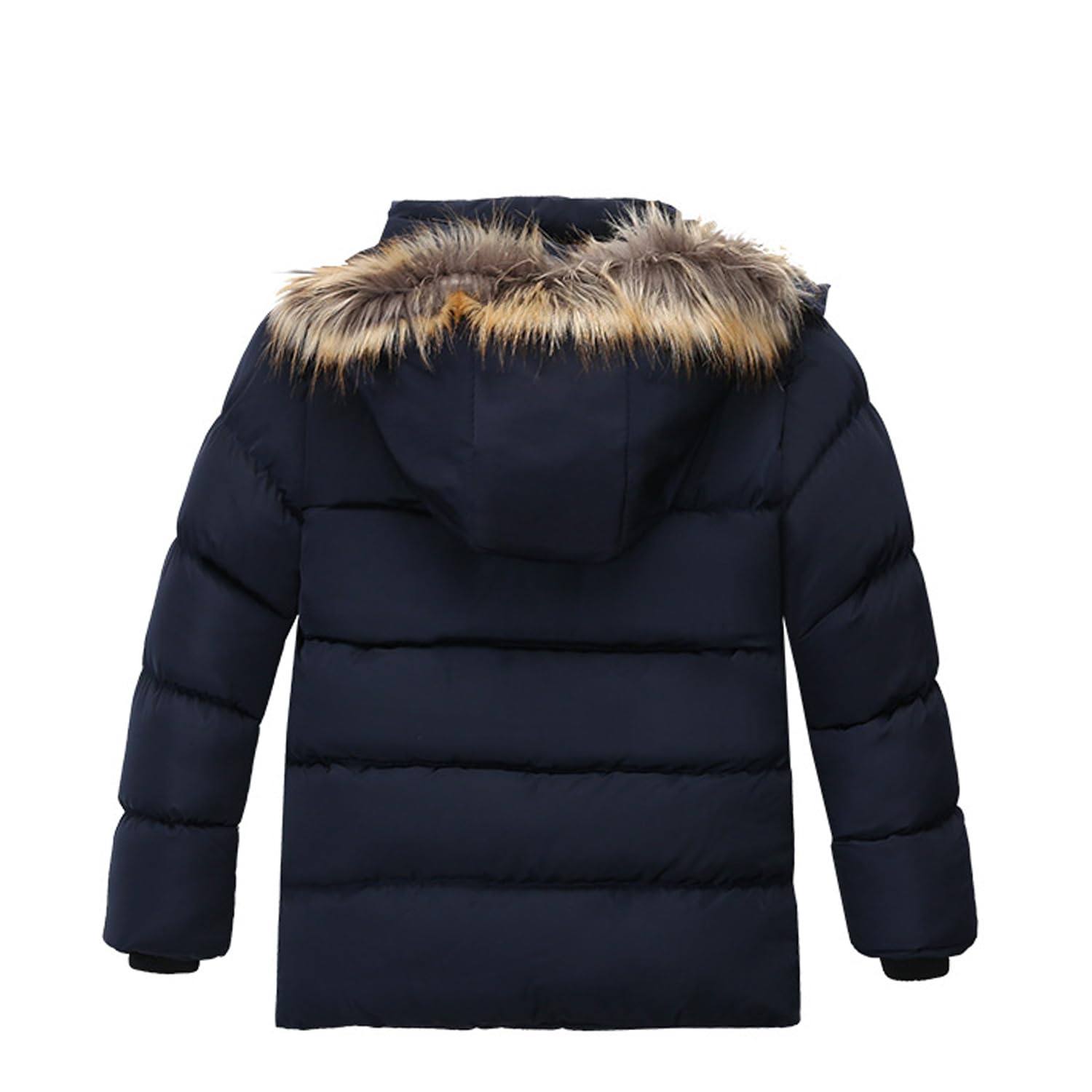 semen Winterjacke für Kinder, Jungen, mit Fleece gefüttert, Kunstfell, Kapuzenjacke, dicker Wintermantel, warm, Ski, gepolsterter Parka, Alter 3–10 Jahre