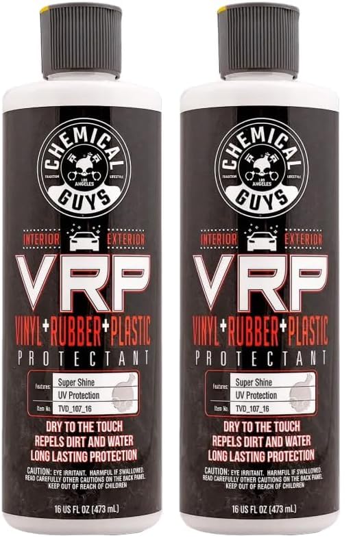 Chemical Guys TVD_107_16 VRP Vinyl, Rubber and Plastic Non-Greasy Dry-to-the-Touch Long Lasting Super Shine Dressing for Tires, Trim and More, Safe for Cars, Trucks, SUVs, RVs & More, 16 fl oz, Unscented, 16 oz (Pack of 2)