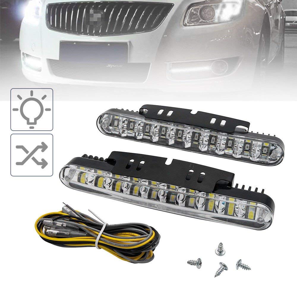 Feux de circulation diurnes – HugeAuto 2 x 30 LED pour voiture camion feux de circulation diurnes DRL clignotants antibrouillard