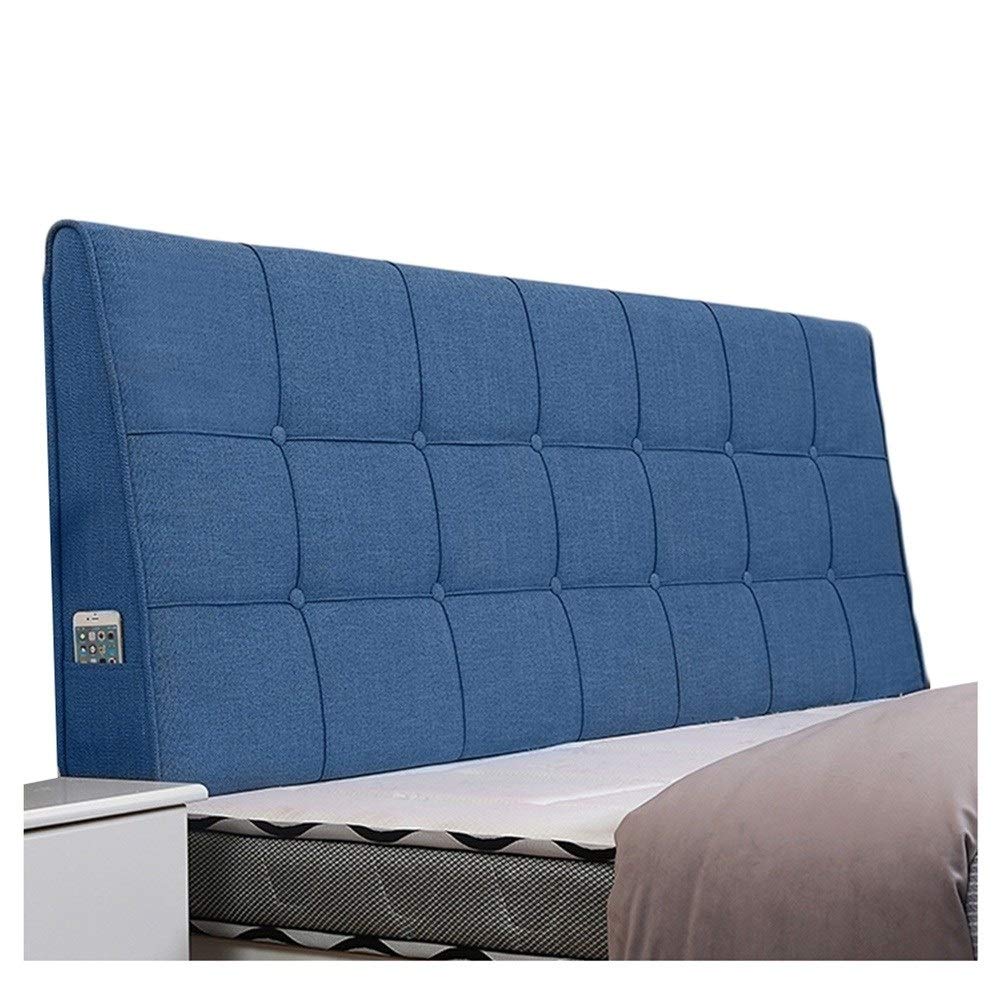 LIANGJUN Bedside Backrest Cushion No Headboard Large Backrest Soft Case Linen Waist Pad Double Bed Bedroom, Removable Washable (Color : G, Size : 90CM)