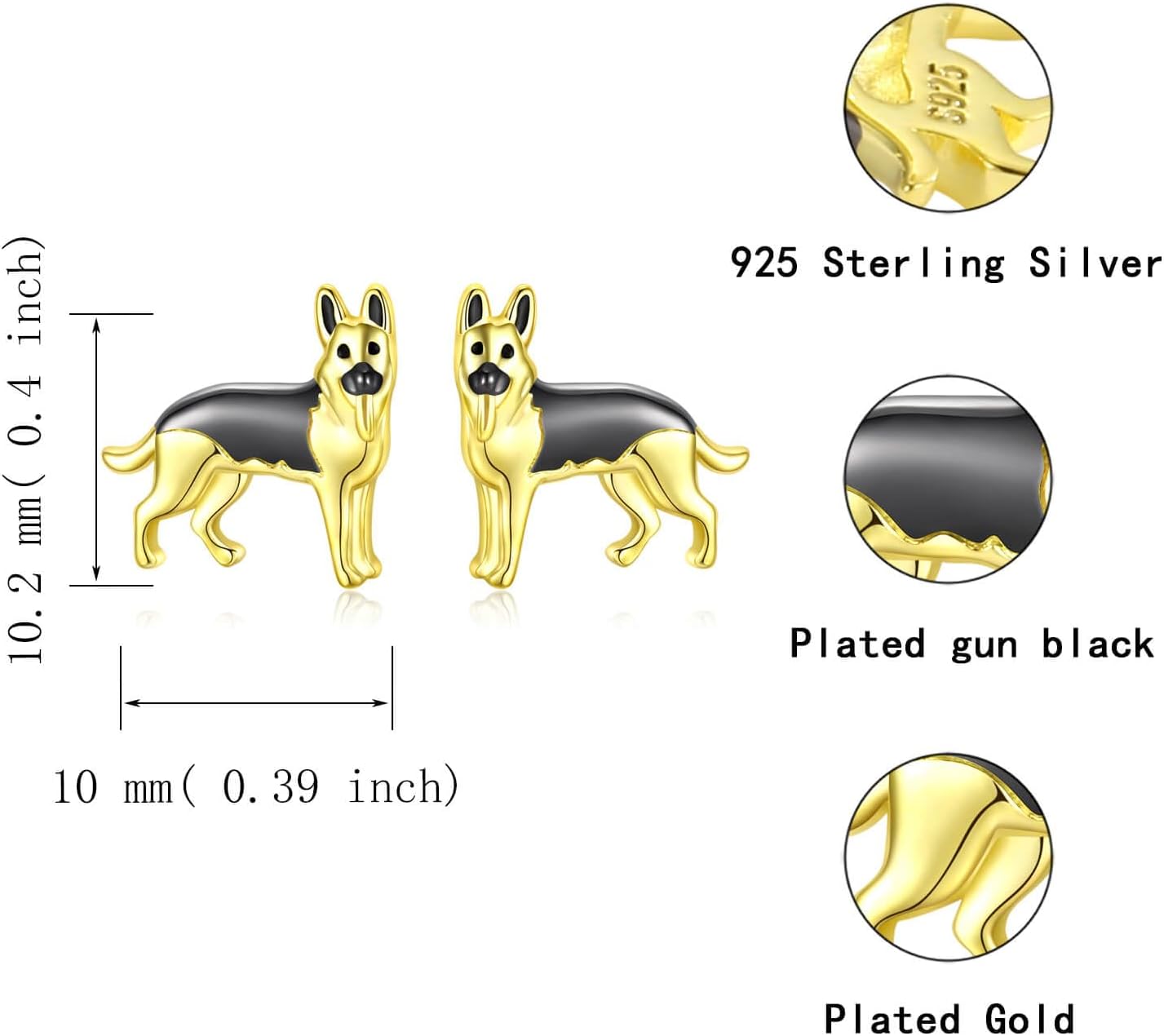 Sterling Silver Dogs Stud Earrings Beagle Chihuahua German Shepherd French Bulldog Mom Puppy Jewelry Gifts for Women Dog Lovers - Image 6