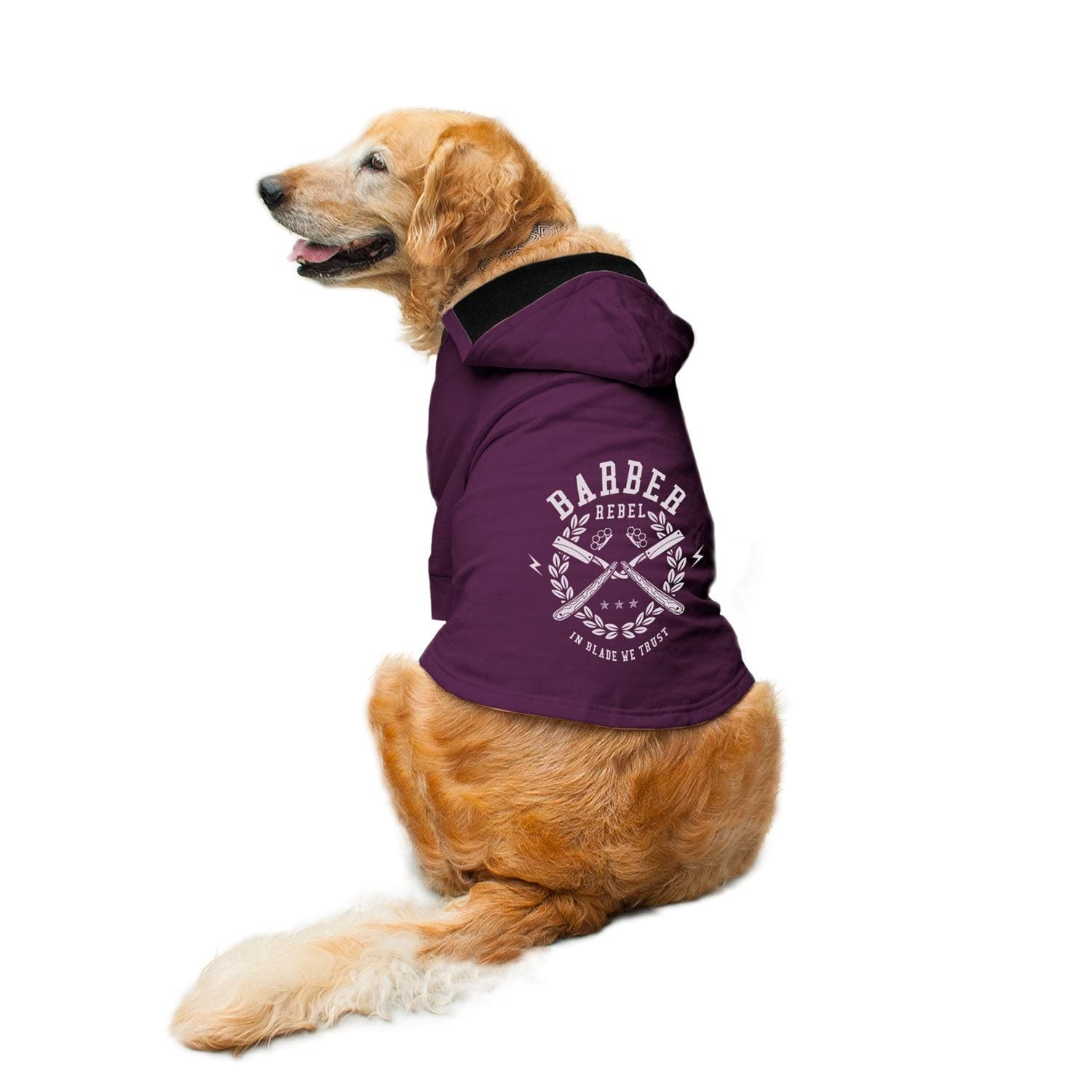 Ruse Barber Rebel Printed Full Sleeves Dog Autumn Winter Hoodie Jacket/Apparel/Clothes/Jackets Gift for Dogs.White/Small (Apso, Shih Tzu etc.) (B07JYDHT6J) Amazon Price History, Amazon Price Tracker