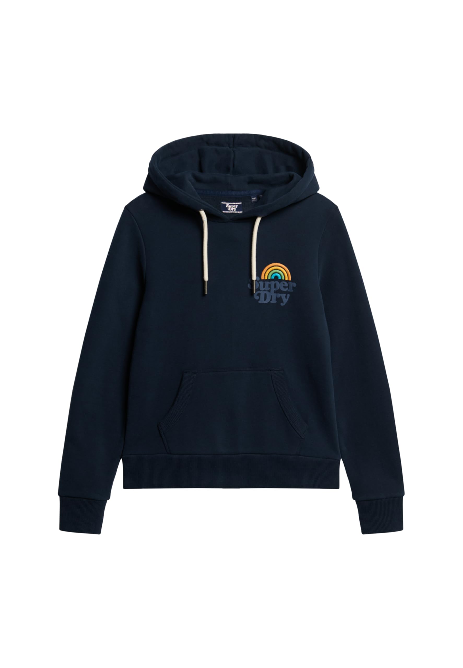 Superdry Damska bluza w stylu vintage tęczowa bluza z kapturem ciemna granatowa 40, Ciemny granatowy, 40