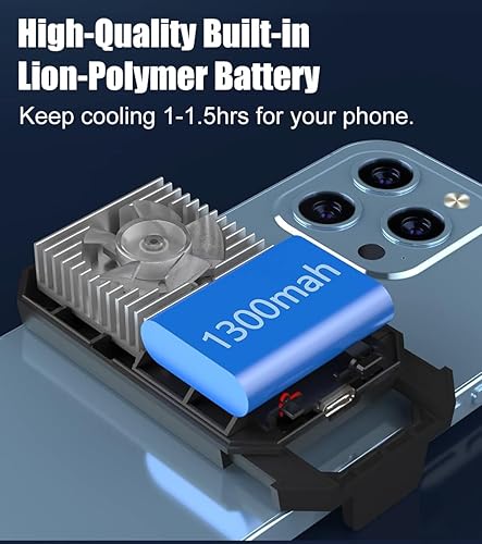 Miniatura 6 de Refrigerador de teléfono móvil semiconductor con batería recargable de 1300 mAh, ventilador de enfriamiento para teléfono celular para teléfonos