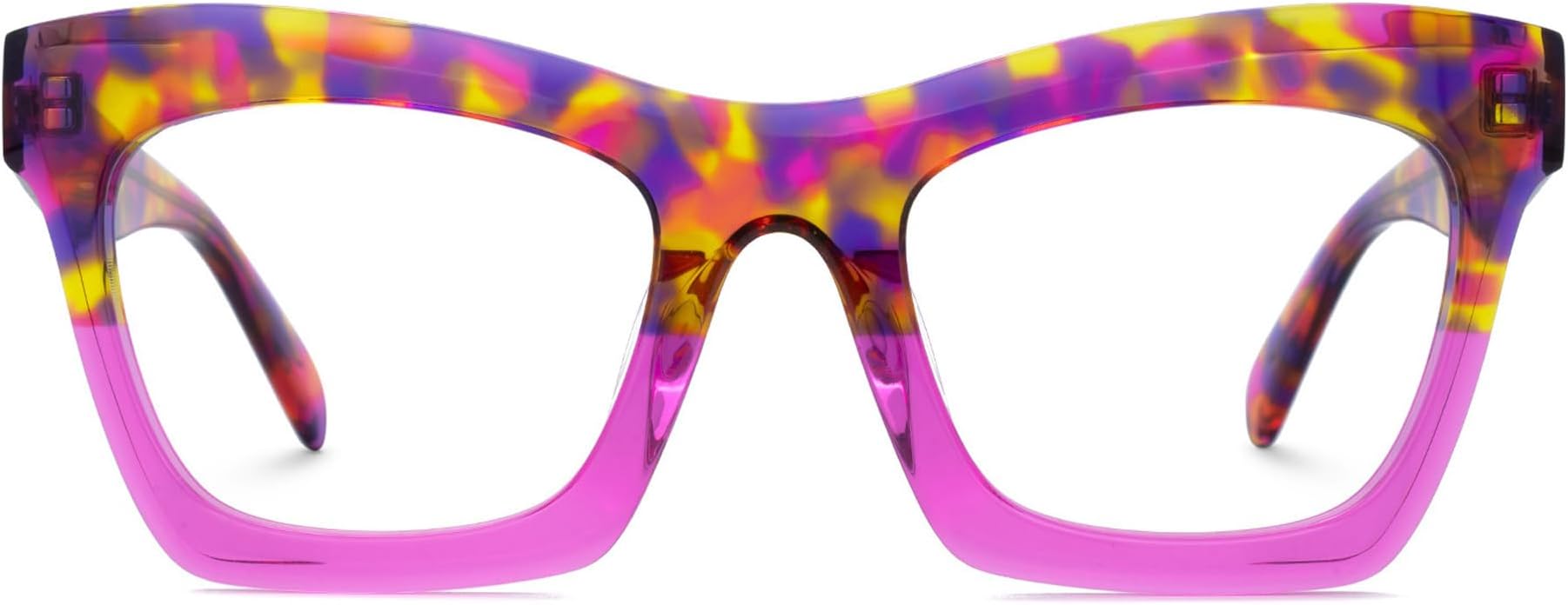 Zeelool Stylish Vintage Oversized Square Glasses for Women with Non-prescription Clear Lens Benitez ZJGA035804-13 Red