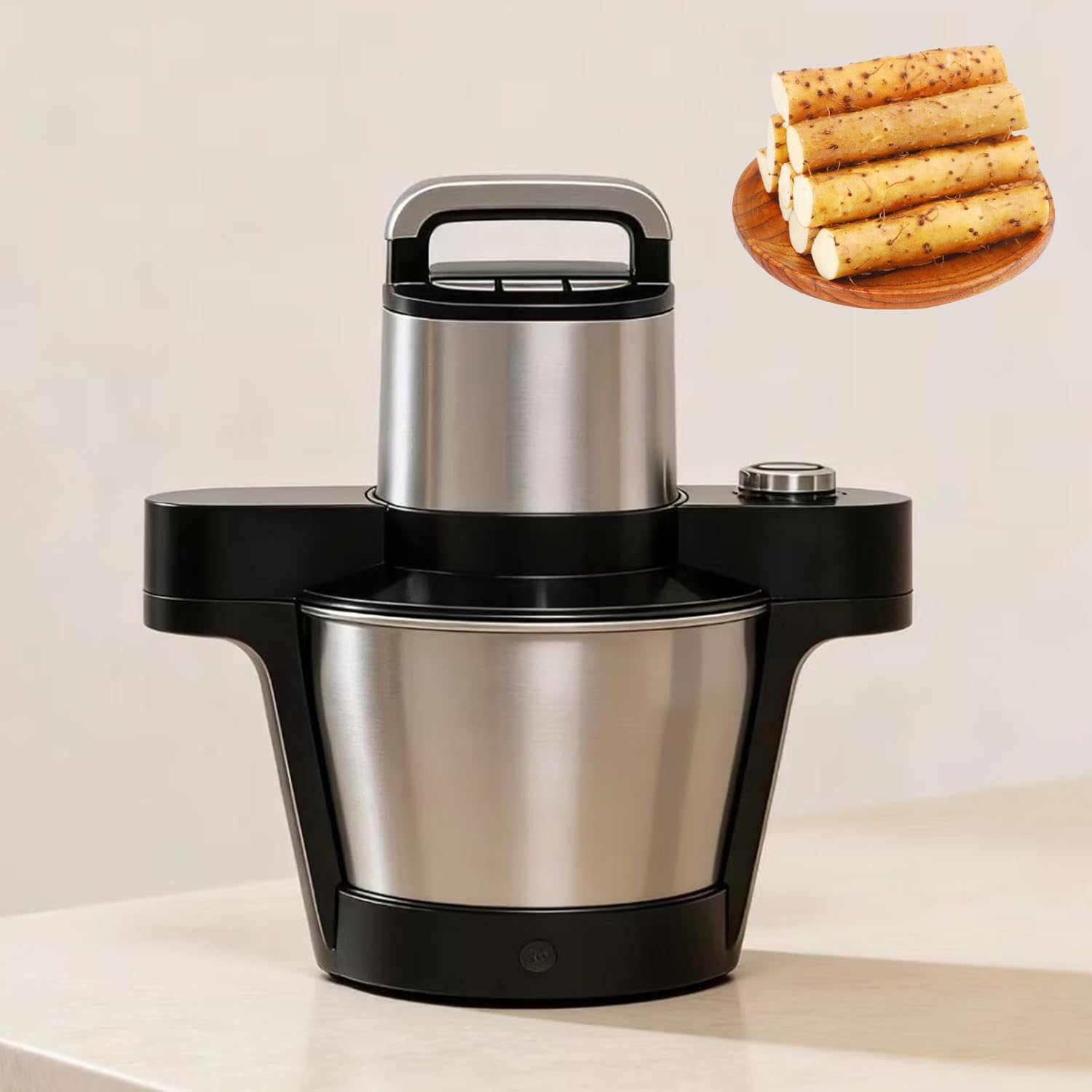 Máquina eléctrica automática para Preparar Alimentos, procesador de Alimentos de 6 litros, máquina para cocinar y machacar, Ideal para Preparar ñame machacado para fufu y Amala