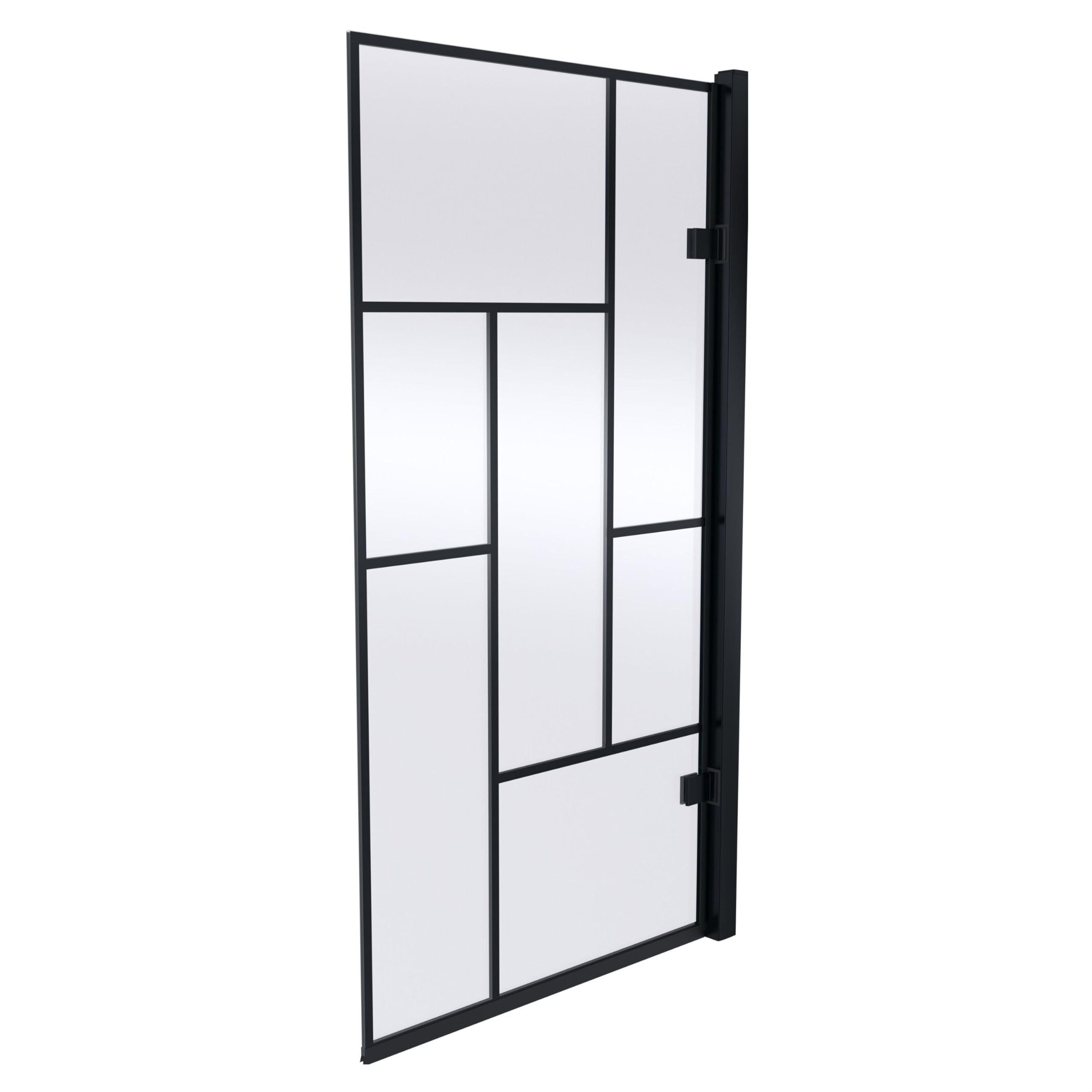 Balterley Black 815 X 1520Mm Bath Shower Screen, Rectangular Block Framed Shower Screens For Baths, 8Mm Toughened Safety Bath Door Screen, 180° Pivot Hinge Reversible Door Screens For Baths (Black)