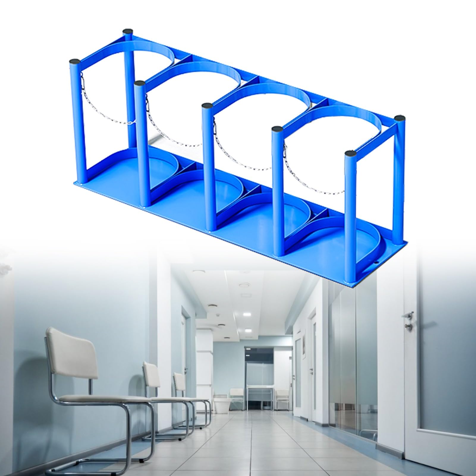 GHHVFEC Oxygen cylinder rack,MJDREll Oxygen Tank Holder Rack - Durable Steel Oxygen Cylinder Stand for Clinics, Care Homes & Home Use - Portable Gas Tank Carrier (L-75cm/29.5")
