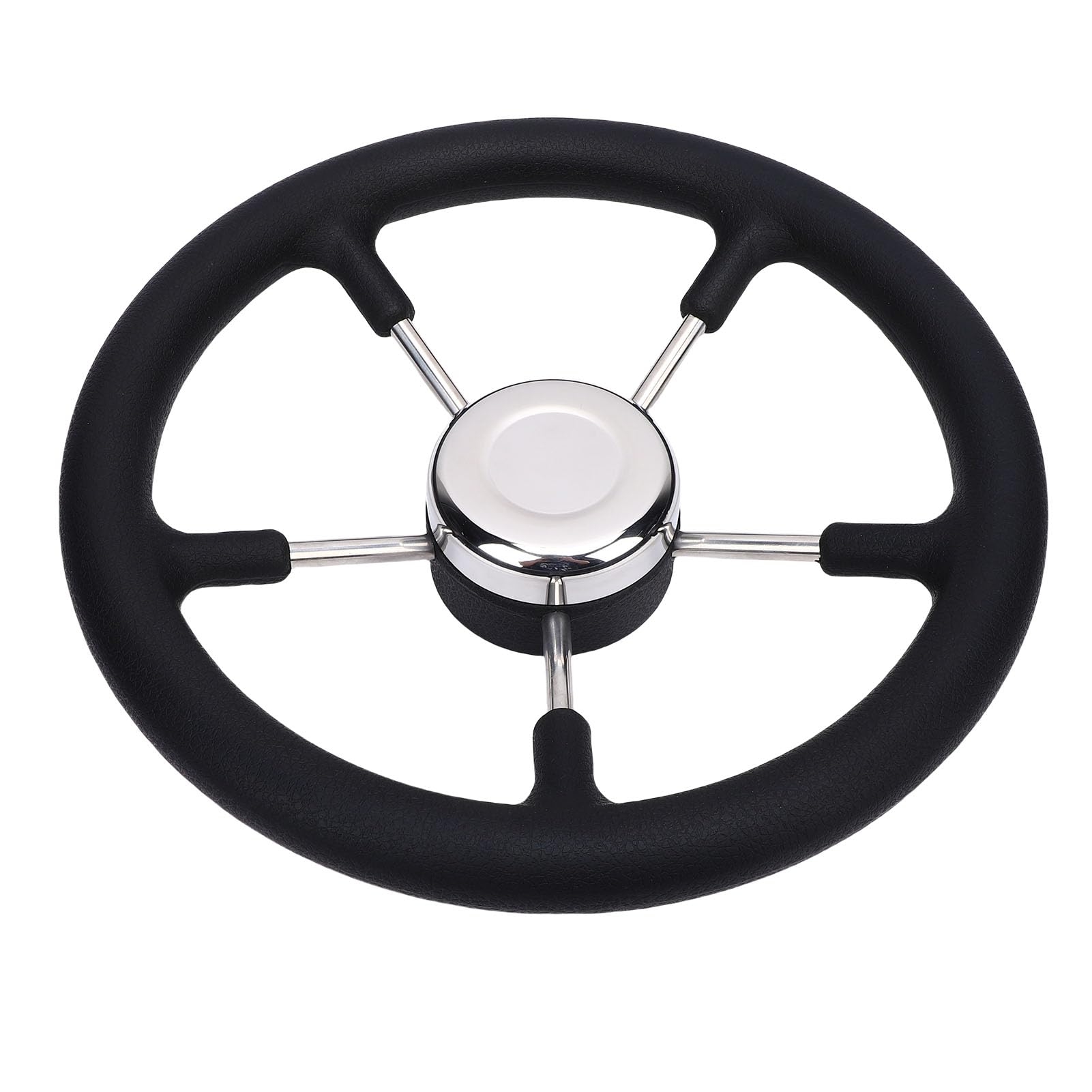 Dioche Volant de Bateau en Acier Inoxydable à 5 Rayons, 13 Pouces, avec Poignée Antidérapante en Mousse PU, pour Yacht, Hors-bord, Ponton